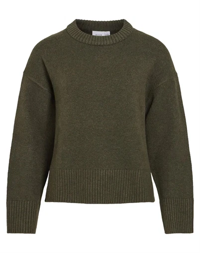 Vila - VISia O-Neck Knit Pullover - Forest Night